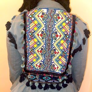Zaracotton green embroidered back beautiful jacket